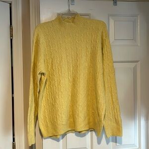J.Crew Factory yellow mock neck cable knit sweater sz XXL NWT